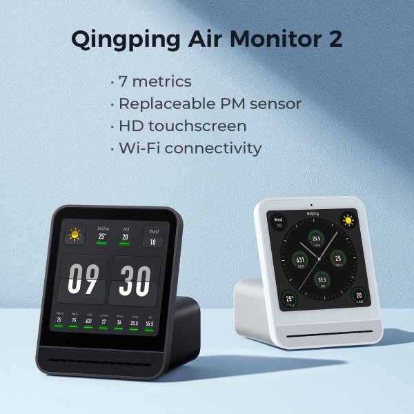 QP PRO 2 7in1 Air Quality Monitor-Sensor with CO2 & VOC Air Sensor - Image 2